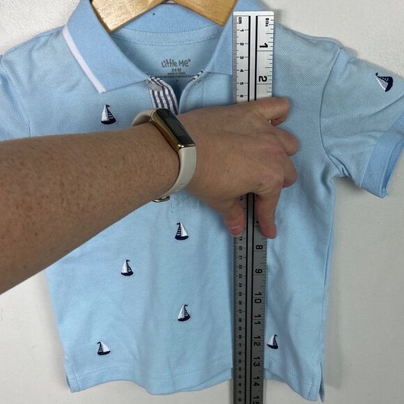 NEW Little Me Sailboat Polo Shirt Babies 12M Nordstrom Collared NWOT Blue‎ Top - Picture 8 of 11
